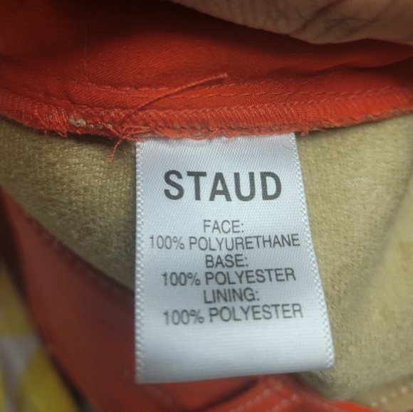 Staud Cherry Red size 10 faux leather pants - Picture 6 of 7